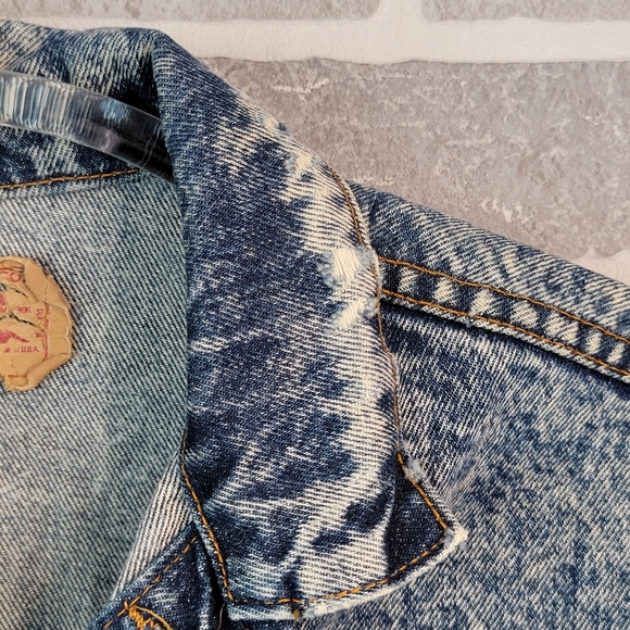Levi's Type 3 Acid Stone Washed Vintage 90's Denim Jean Jacket Men's Size L - Picture 6 of 15